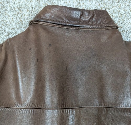 Giacca pelle Polo Ralph Lauren vintage uomo XL marrone full zip bomber anni 90 - Foto 16 di 16