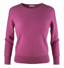 Tahari 100 2-Ply Cashmere Women's Small Pink Long Sleeve Pullover Crew Sweater