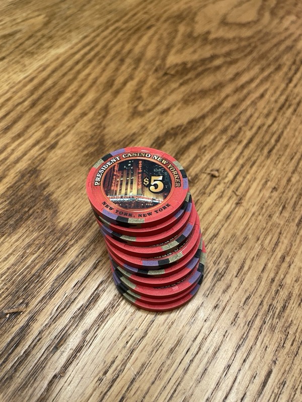 Paulson Top Hat Cane President New Yorker $5 Chips 10 Count