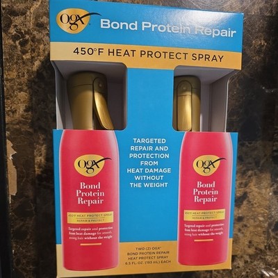 OGX Bond Protein Repair 2 pk box, 450°F Heat Protect Spray 6.5 Oz Each (C053)