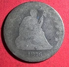 1876 US Seated LIBERTY SILVER Quarter! Old US Coin!