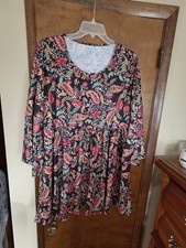 Cute Womans Dress Sz 3x Black With floral