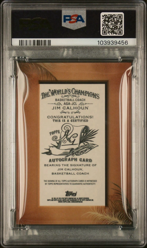 Jim Calhoun 2014 Topps Allen and Ginter Mini Framed Auto #AGA-JCL PSA 10 - Image 2 of 2