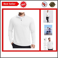 Lightweight Men's Mock Neck Quarter Zip Pullover - Ideal for Sports  Casual