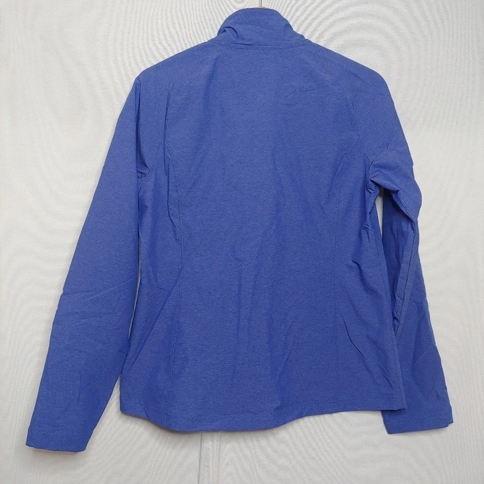 Merrell Lightweight Soft Shell Jacket Full Zip Asymmetrical Snap Button Blue M - Image 3 of 4