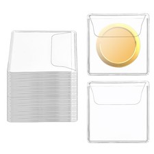 50 Pcs Single Plastic Coin Sleeves for Collectors, 2.2 x 2.2 Inches Clear