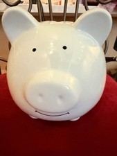 tiny ideas Ceramic Piggy Bank light blue never used