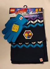 The Lego Movie 2 Winter Hat Glove Scarf 3 Piece Set Blue Purple NEW w/Tags