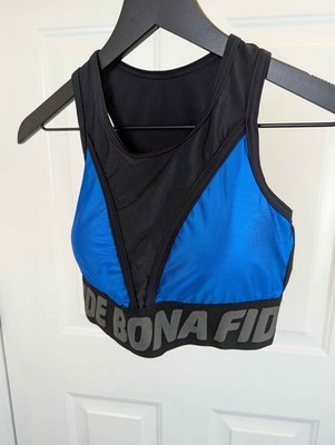 Bona Fide Black and Blue Cycling Sports Bra Large