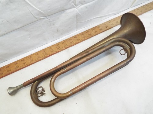 Vintage Rexcraft S Bugle Brass Instrument Military Taps Reveille Trumpet