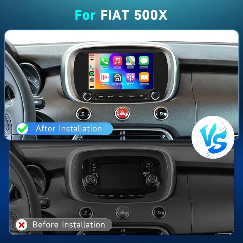 4+64GB Android 15 Autoradio GPS Navi Wireless Carplay BT für Fiat 500X 2014-2020 - Bild 2 von 4