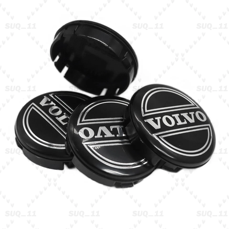 SET OF 4 For VOL-VO S40 S60 BLACK CENTER WHEEL HUB CAPS COVER LOGO RIMS 3546923 Foto 3 de 4