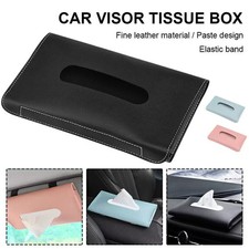 Car Sun Visor Tissue Box Leather Paper Napkin Holder Interior Storage Case