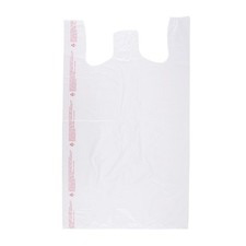 Large White Plastic T-Shirt Shopping Bags Case of 500 - 18" x 8" x 30  
