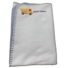 Baby Connection Baby Blanket Dump Truck Fleece Stitch Trim Embroidery Security