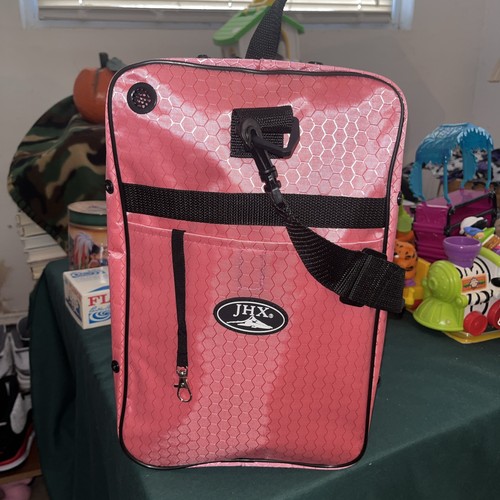 JHX Pink Show Travel Bag Luggage 2 Pair Holder With Carry Strap 9x13