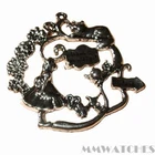 2 TIBETAN ANTIQUE SILVER ALICE & CHESHIRE CAT CHARM PENDANTS, 42mmx42mm TS48