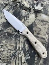Busse Combat Game Warden 2 Satin Finish W/ Green Canvas Micarta & Leather Sheath