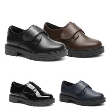 Classic Boys Dress Shoes Slip-On Loafers Casual Hook  Loop Flat Shoes