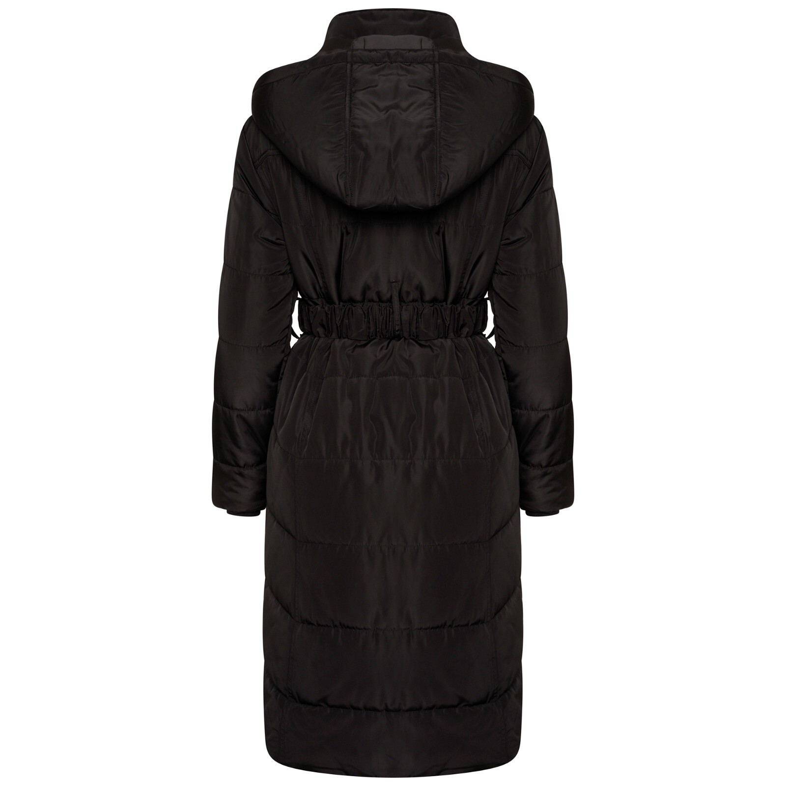 Ladies Winter Long Quilted Padded Water Repellant Womens Zipped Coat