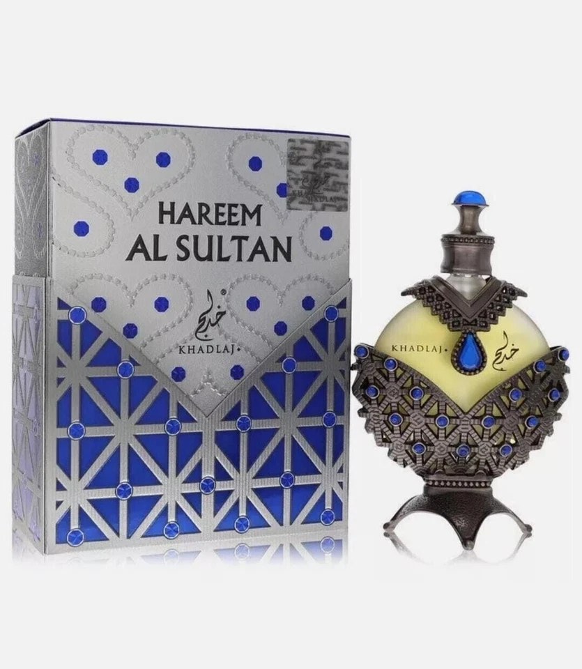 JUEGO DE 3 Aceite Perfume Hareem Al Sultan Khadlaj - Dorado, Plata, Azul ORIGINAL 35 ML Foto 3 de 4