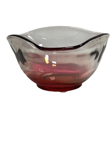 Indiana Glass Dip Ruby Red & Clear Replacement Piece. Dip Bowl. Trinket - Picture 2 of 6