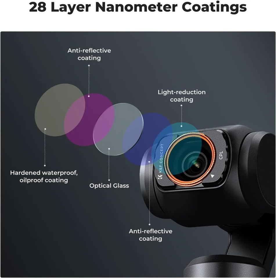 K&F Concept Magnetic Filter Kit fr DJI Osmo Pocket 3 Filter Set HD Optical Glass - Image 4 of 4
