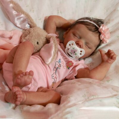 18In Cloth Body Silicone Doll Real Sleeping Reborn Baby Dolls
