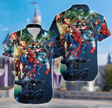 Superhero Team Hawaiian Shirt, Spiderman Summer Vacation Hawaiian Shirt