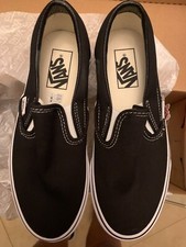 Vans Classic Slip-On VN000EYEBLK Black/ White Men's Size 7/Wm 8.5