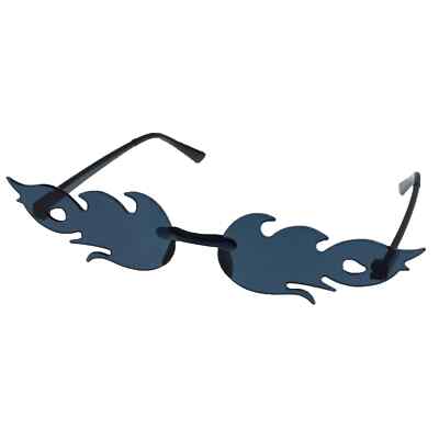 Funky coole randlose Fire Flame Sonnenbrille - ideal für Konzerte, Festivals,