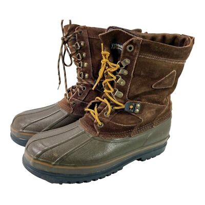 Rocky steel shank brown suede Primaloft leather heavy duty boots men s 11