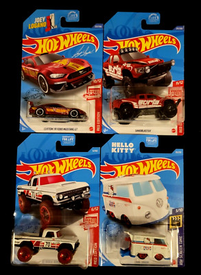 (4) Mattel Hot wheels 2020 P+H case Target Red Exclusives + Kool Kombi..unOpened