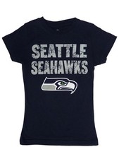 NFL Girls Blue Seattle Seahawks T-Shirt Football Shirt