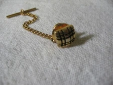 Beautiful Vintage CROSS HATCH Gold Tone Men's Tie Tack Lapel Pin ~