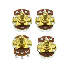 4x Guitar Bass Pots with 15mm Brass Shaft Audio Taper or Linear Taper Pots