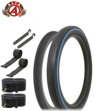 SCHWINN STINGRAY 20 X 1-3/4 S7 BRICK  20 X 2.125 S2 BLUE LINE WIDE SLIK 8PC SET