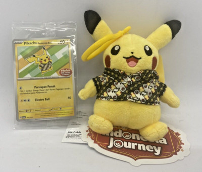 Pikachu Berkemeja Batik Indonesia Journey Poke Ball Design Plush Bag Charm