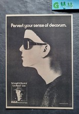 Lou Reed Live Album Promo Print Advertisement Vintage 1975