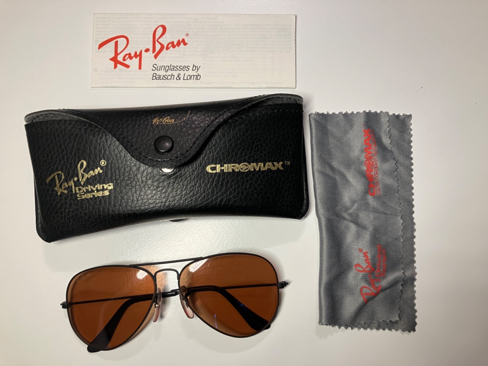 Vintage TOP GUN B&L Ray Ban Driving Metal Aviator Matte Black