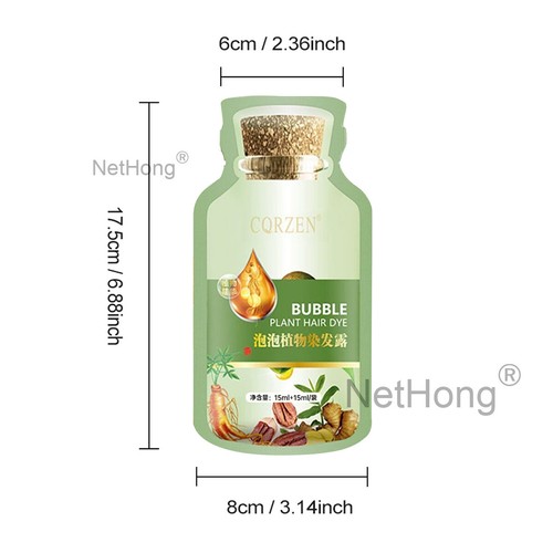 Natural Plant Hair Dye" New_Botanical Bubble Hair Dye 30ml x10 packs Shampoo USA - Picture 2 of 10