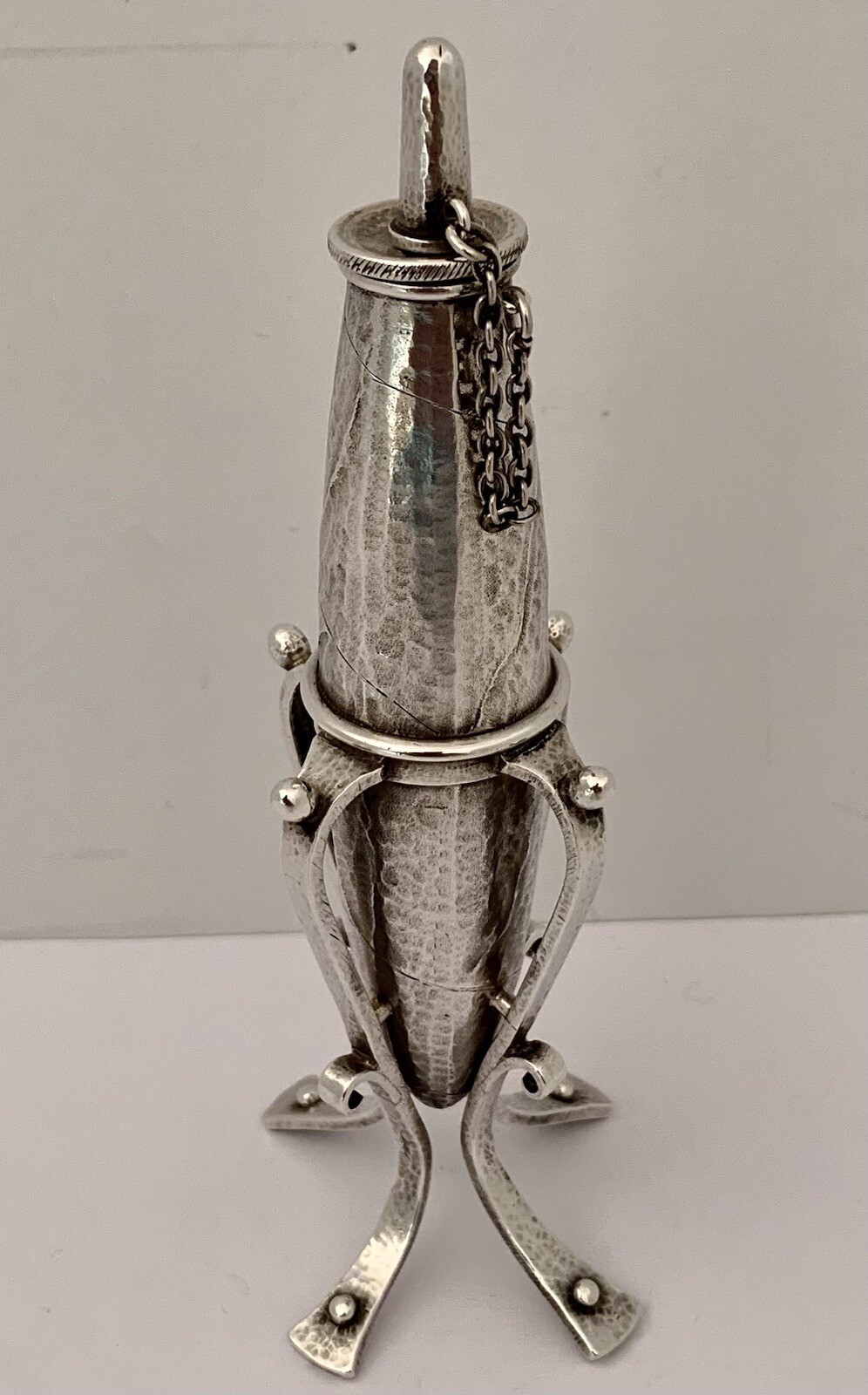 RARE DOMINICK HAFF AESTHETIC FIGURAL TOBACCO CIGAR FORM STERLING CIGAR LAMP