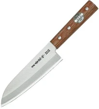 KANETSUNE Santoku 165mm Takefu Shiro2 With Brown Colored Plywood Handle KC-311