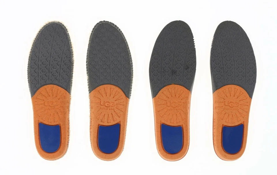 Juego de 2 pares de plantillas de doble suela de cuero/lana natural talla 10 UGG 166564 para hombre Foto 3 de 3