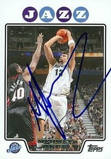 Mehmet Okur autographed Basketball Card (Utah Jazz) 2008 Topps #161