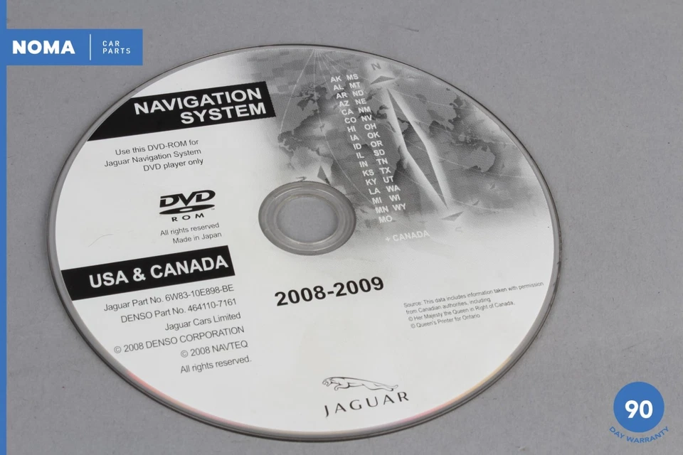 08-09 Jaguar XF XFR X250 Navigation System Disc DVD USA Canada 6W8310E898BE OEM - Image 2 of 4
