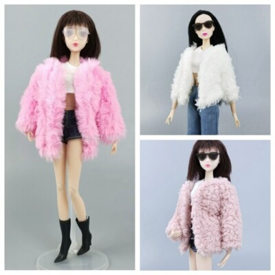 1:6 Fur Coat For Doll Clothes Winter Short Parka Fashion Outfits Toys  Gift