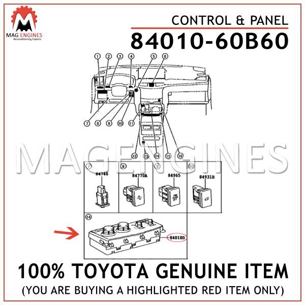 84010-60B60 GENUINE OEM CONTROL & PANEL ASSY INTEGRATION