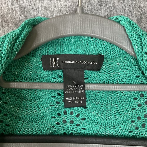 INC International Concepts Sweater Womens Medium Green Cropped Retro Y2K - Picture 8 of 9