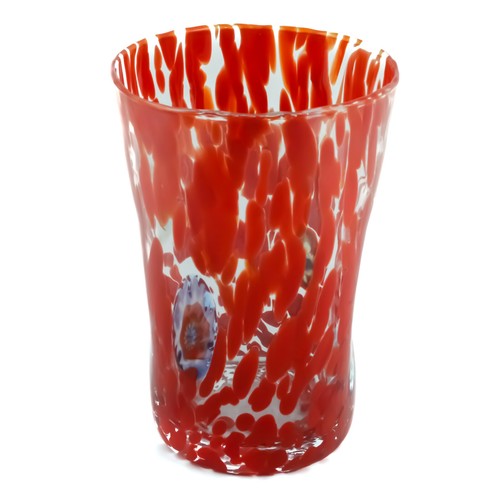 Set of 6 Six Murano Glass Drinking Art Tumblers Red Handmade Millefiori - Picture 11 of 12